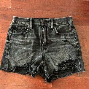 American Eagle stretch denim shorts black size 4